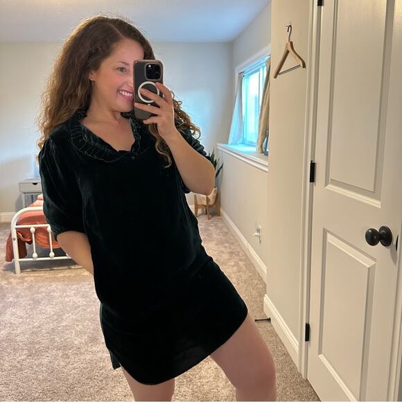 NWT JAG Green Velvet Mini Dress Small - Picture 3 of 12